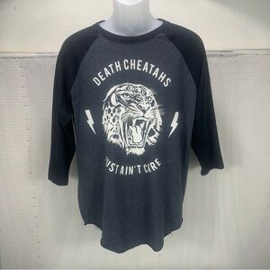Hoonigan Men’s Size Large Raglan T-shirt Death Cheetahs Just Ain’t Care